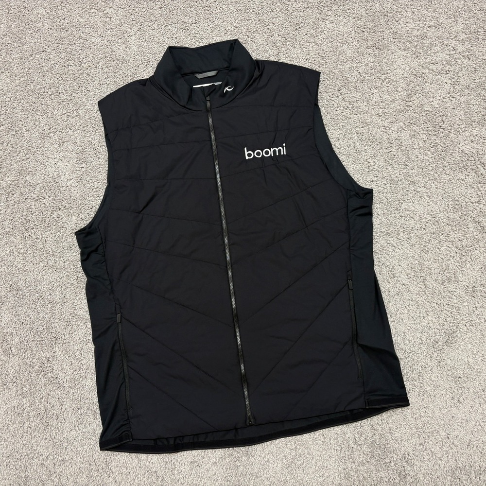 KJUS Release Vest Quilted Hybrid Stretch Full Zip Golf Black boomi Mens 56 | 2XL